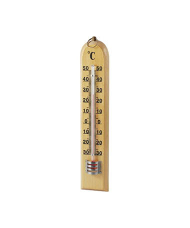 2265 HOUSEHOLD GLASS THERMOMETER WITH WOOD BODY